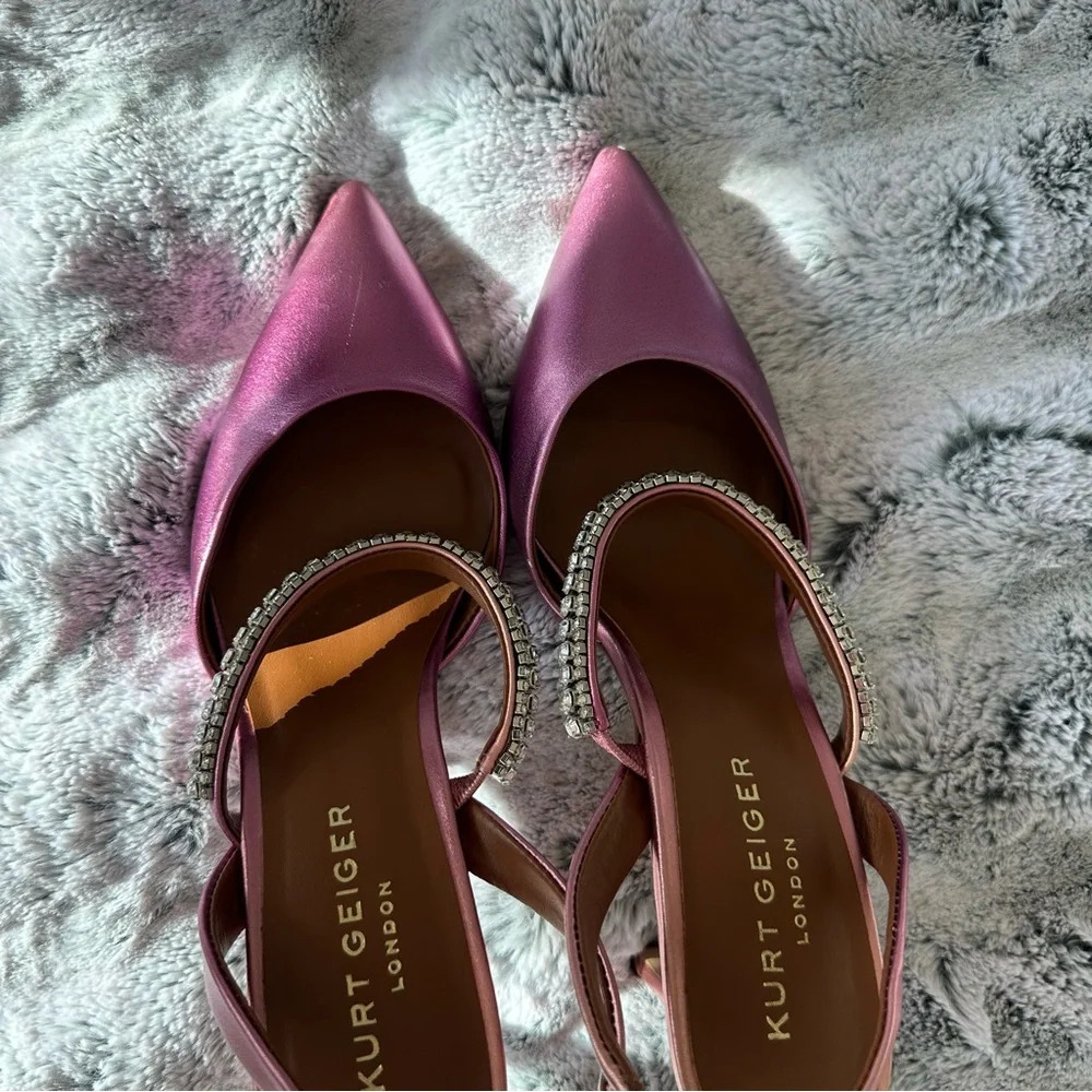 Kurt Geiger Purple Shoes Diamond Strap - Picture 5 of 5